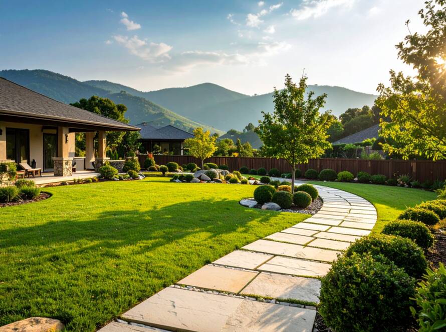 Common mistakes when hiring landscapers in Greenville, SC, shown in a beautifully transformed backyard.