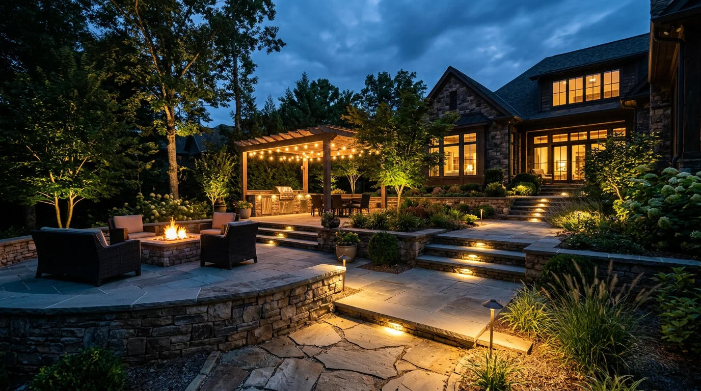 Greenville pathway lighting ideas for estate hardscape and patio areas