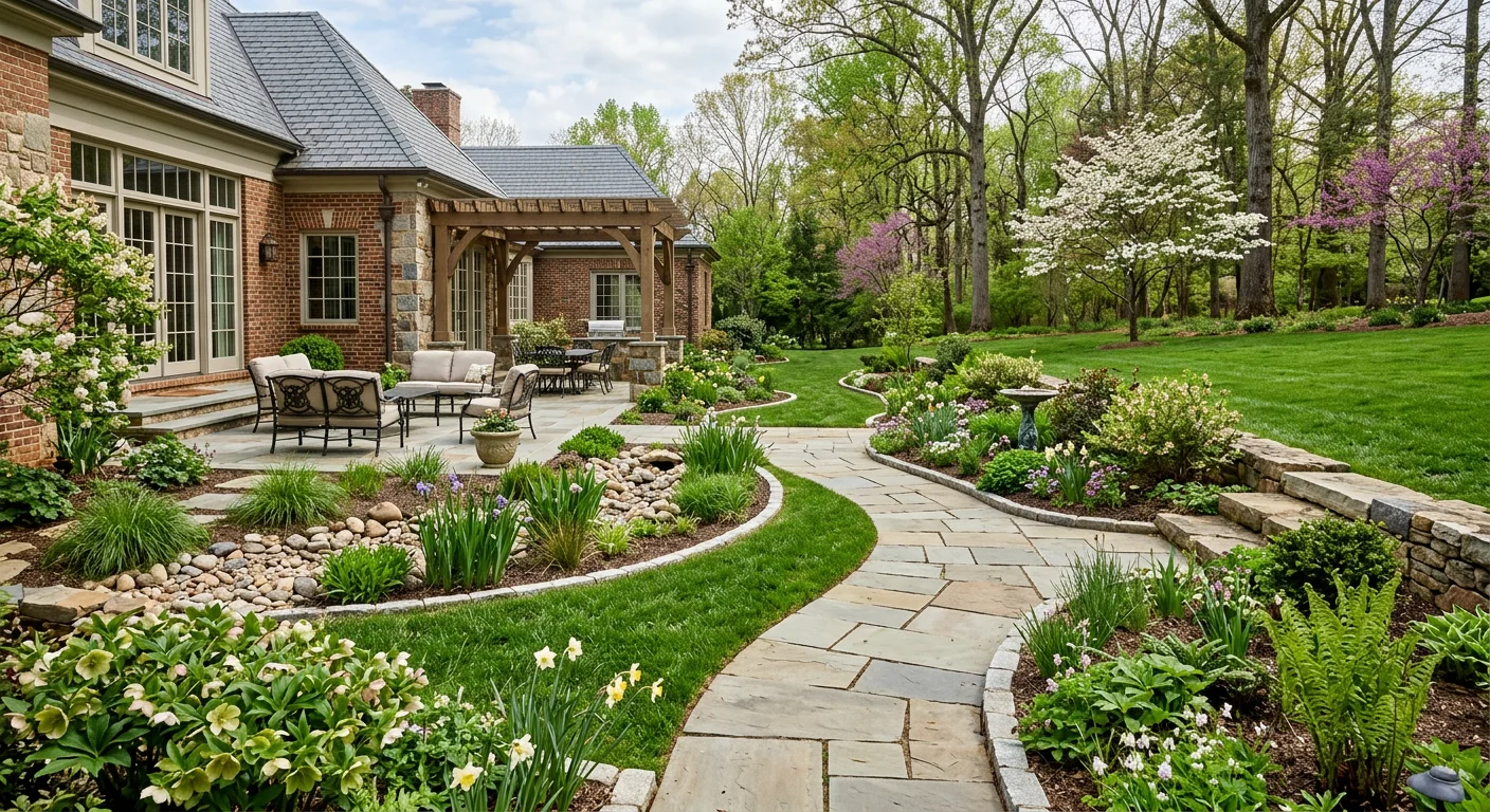 Spring hardscaping ideas for Greenville SC estates with refreshed patios and walls