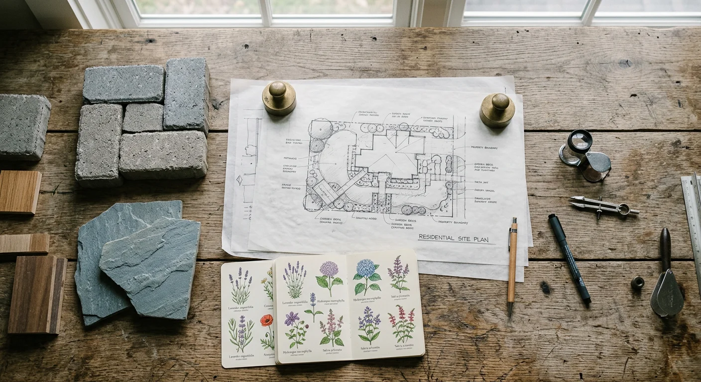 Landscape design planning materials for a phased outdoor project in Greenville, SC